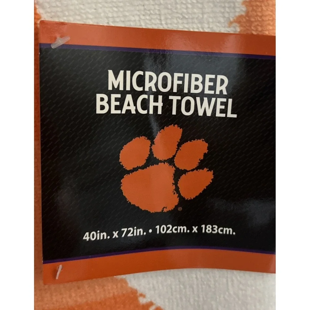 New Northwest NCAA Clemson Tigers Microfiber Beach Towel 40